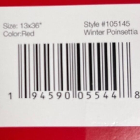 Elrene Poinsettia Cut Work Embroidery Red Gold Centerpiece Table Runner 13" x 36 - Picture 7 of 9